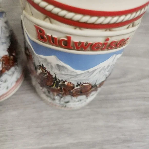 Vintage Budweiser Clydesdale Stein Limited Edition 1985 Set of 2 Ceramic Classic - Picture 5 of 9